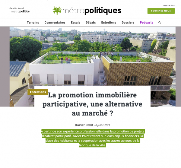 La promotion immobilière participative, une alternative au marché ?